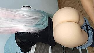 my horny stepdaughter lifts big virgin ass in jeans for my huge cock anal pounding over 18