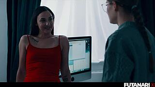 Futanari Shemale Stepsister Fucks and Creampies Nerdy Blonde Girl