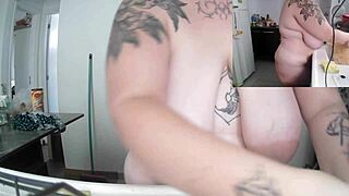 i'm doin dishes naked, my huge saggy latina tits n big nipples bouncin for you bbw lovers
