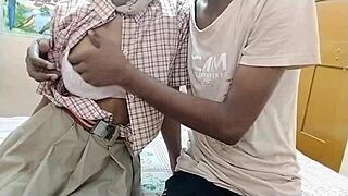 desi indian schoolgirl sneaks quick rough fuck with her cute tight pussy friend