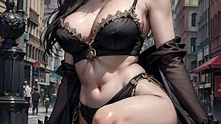 Witch Flashes Tits and Pussy on Halloween Street!