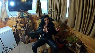 watch my tight leather pants tease before you cum all over my puffy coat