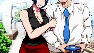 Hey maid with big boobs you control this remote game now