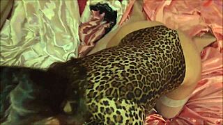 White milf in silky upskirt sucks cock and ass then bends over for rough doggystyle fuck