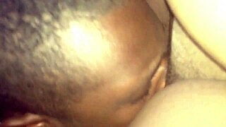 He devours her chocolate skinny pregnant pussy with juicy tongue licks