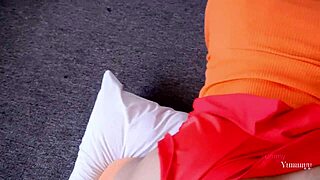 oops velma drops her glasses and whoops gets caught sucking huge cock doggy style