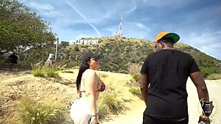 Mandi's big ass bent over for rome major's monster cock cowgirl cum ride outdoors
