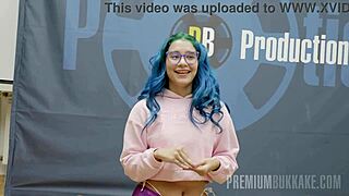 hey wanna see min galilea gulp down bukkake loads after blowbang?