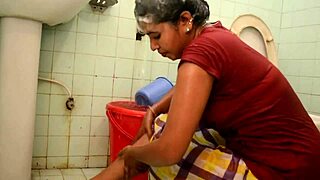 you gotta see this indian aunty bathing in her bathroom sharing boob milk vibes