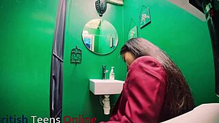 Student sneaks to gloryhole and slurps dick like crazy 💦😈