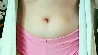 Cute pigtail student fresh from shower gropes big tits and pussy in horny ahegao frenzy