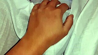 Neighbor's girlfriend surprises with blanket cunnilingus close-up