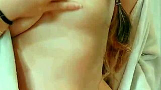 Cute pigtail student fresh from shower gropes big tits and pussy in horny ahegao frenzy