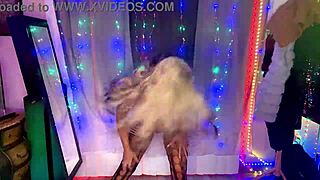 Oiled Schoolgirl Slut Strips and Teases Huge Tits