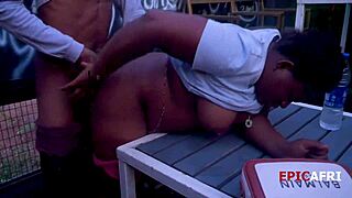 Chubby amateur rides manager's big cock after restaurant shift