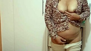 stepmom gets home horny flashing her curves before fucking hard