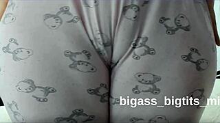 Camel toe pussy in pajamas masturbation
