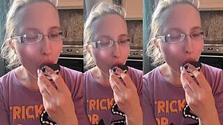 Asmr vampire teeth lollipop m