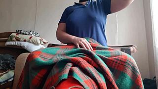 my shy stepsister licks my pussy under blanket
