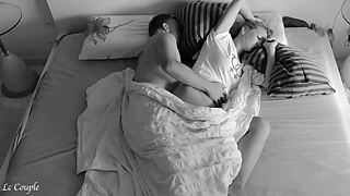 Quiet intimate couple midnight spooning