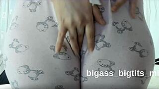 Camel toe pussy in pajamas masturbation