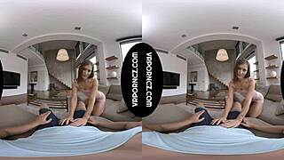 Vr session with sexy tattooed brunette mina
