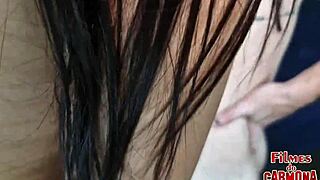 trans babe rides monster cock bareback