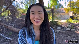 real teen 18+ bubble butt asian kimmy kimm flashing and fucking