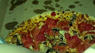 pizza female masturbation cum on food kinky fetish arab porn