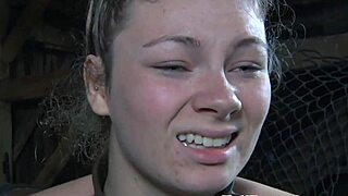 stockinged bdsm sub gets gagged and caned hard