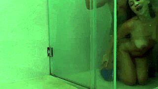 hardcore shower sex with deepthroat and doggystyle