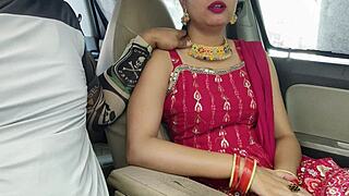 cute desi indian bhabhi gets fucked with huge dick in car outdoor