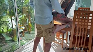 Fucked in the throat on the table part 1