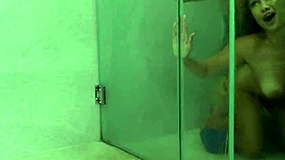 hardcore shower sex with deepthroat and doggystyle