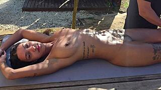 massage and sex in nature with the busty nati roza 😏