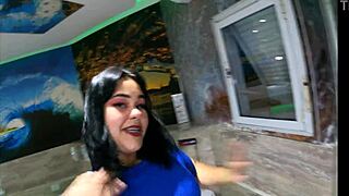 Chubby girl shows off and masturbates in motel room