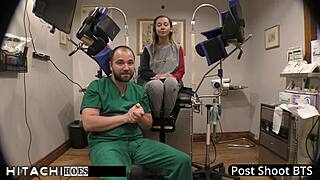 freshman gets mandatory hitachi orgasm from doctor