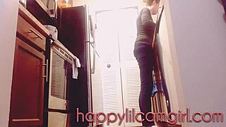 Girl ignores you cleaning kitchen giantess recording