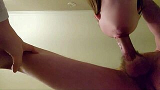 Chubby milf throats his cock and gets creampied
