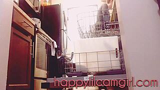Girl ignores you cleaning kitchen giantess recording