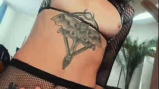 tattooed petite slut rides that huge cock pov