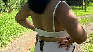 chubby latina farting outdoors public big ass loud