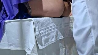 gynecological exam ends with patient orgasm and doctor cumshot