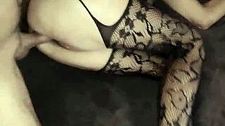 sexy wife in erotic transparent lingerie fucks beautifully
