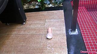 Lustful tranny larissa albuquerque shoves a rubber cock up her butt