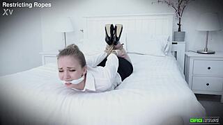 Cute girl next door gets tied and gagged in bondage