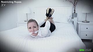 Cute girl next door gets tied and gagged in bondage