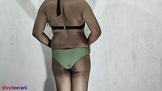 Olive bikini crossdressing by indian shemale