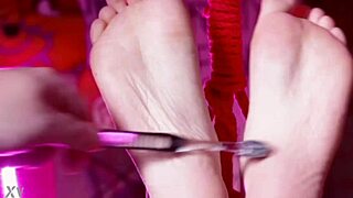 hogtied latina gets foot torment and orgasm