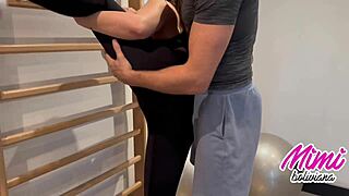 my personal trainer stretch and creampie my pussy after gym